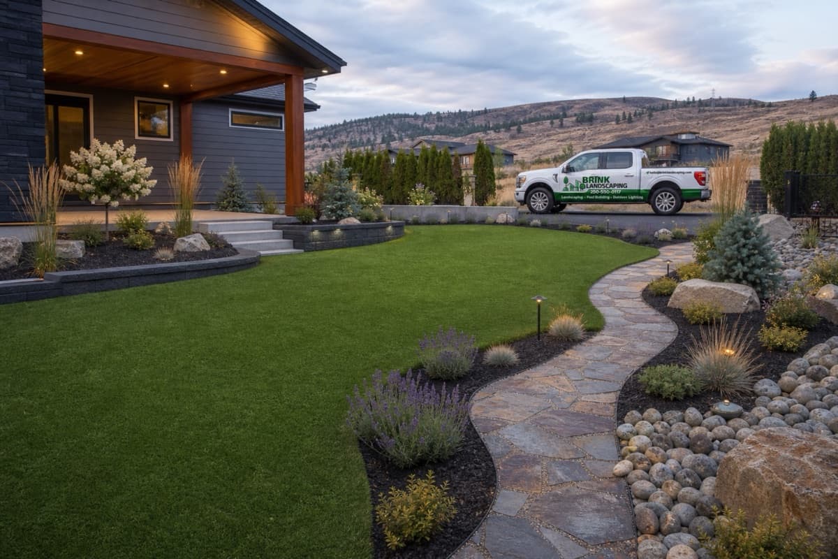 Finished front yard in Vernon
